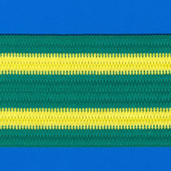 ELÁSTICO LISTRADO 6cm VERDE/AMARELO 25m