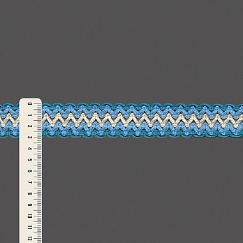 ENTREMEIO CROCHÊ ZIG ZAG 3cm AZUL/AZUL PASTEL/CHAMPAGNE 30m