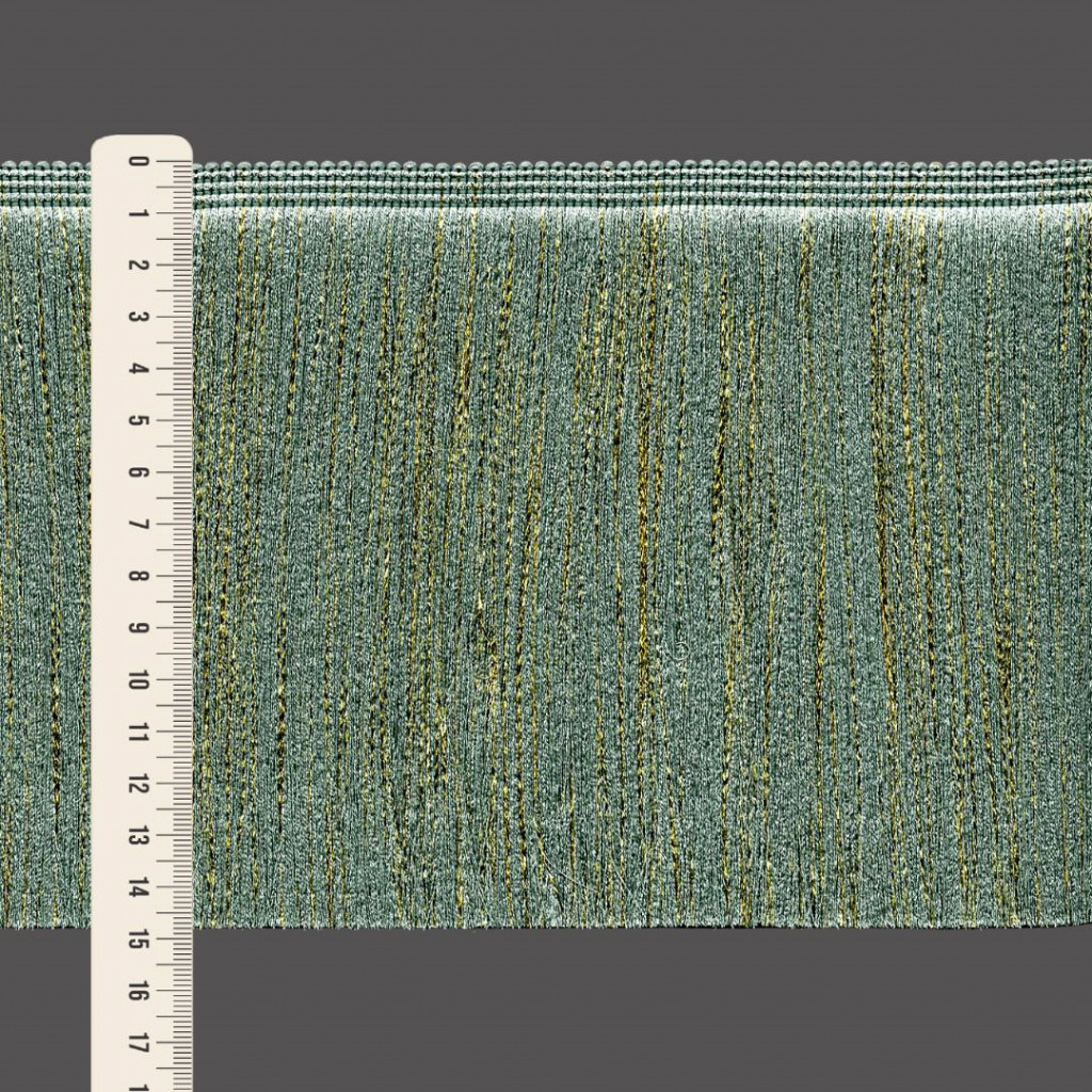 FRANJA ESPESSA LISA 14,8cm VERDE ACINZENTADO/OURO 10m FRANJA ESPESSA LISA 14,8cm VERDE ACINZENTADO/OURO 10m