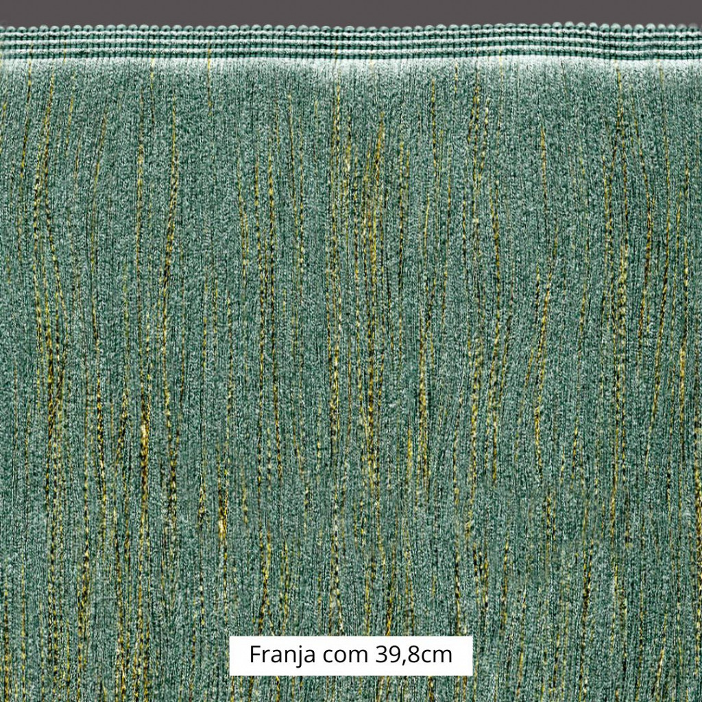 FRANJA ESPESSA LISA 39,8cm VERDE ACIZENTADO/OURO 10m FRANJA ESPESSA LISA 39,8cm VERDE ACIZENTADO/OURO 10m