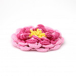 APLIQUE FLOR CROCHÊ 5,5cm AMARELO BEBÊ/ROSA