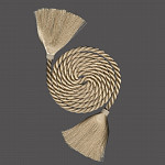 CORDÃO 10mm COM 2 PINGENTES AREIA ESCURO 1,8m 50un