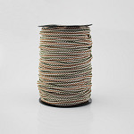 CORDÃO ELÁSTICO AGULHADO MÉDIO 6mm CHAMPAGNE/VERDE MUSGO/MARROM MÉDIO 50m