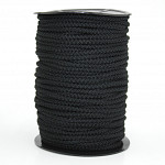 CORDÃO ELÁSTICO AGULHADO MÉDIO 6mm PRETO 50m
