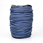 CORDÃO ELÁSTICO AGULHADO MÉDIO 8mm AZUL/CHAMPAGNE 50m