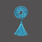 CORDÃO MÉDIO 6mm COM 1 PINGENTE AZUL CLARO 70cm 50uni