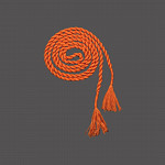 CORDÃO MÉDIO 7mm COM AMARRAÇÃO PARA PINGENTE LARANJA 1,60m 50un