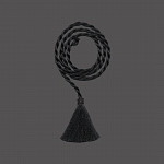 CORDÃO MÉDIO 7mm COM PINGENTE PRETO 80cm 50un