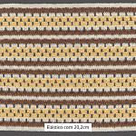 ELÁSTICO CROCHÊ 20,2cm CHAMPAGNE/MARROM MÉDIO/AMARELO CLARO 25m