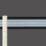ELÁSTICO CROCHÊ 5cm AZUL CELESTE/CHAMPAGNE/PRETO 25m