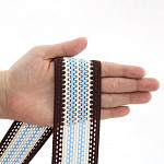 ELÁSTICO CROCHÊ 5cm MARROM/CHAMPAGNE/AZUL CELESTE 25m