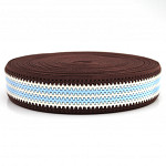 ELÁSTICO CROCHÊ 5cm MARROM/CHAMPAGNE/AZUL CELESTE 25m