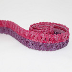 ELÁSTICO CROCHÊ BOLINHA NINA 2,8cm ROSA/LAVANDA 25m 