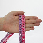 ELÁSTICO CROCHÊ BOLINHA NINA 2,8cm ROSA/LAVANDA 25m 
