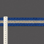 ELÁSTICO CROCHÊ BOLINHA NINA 4,1cm AZUL/AREIA 25m