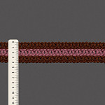 ELÁSTICO CROCHÊ BOLINHA NINA 4,1cm MARROM MÉDIO/ROSA ENVELHECIDO 25m