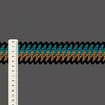 ELÁSTICO CROCHÊ ZIG ZAG 4,6cm PRETO/VERDE MEDITERRÂNEO/BEGE 25m