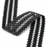 ELÁSTICO FLORA 3,7cm PRETO/PRATA 25m