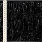 ELÁSTICO FRANJADO LISO 19,8cm PRETO/PRATA 10m