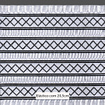 ELÁSTICO GEOMÉTRICO BABADO TOP 20,5cm BRANCO/PRETO 10m