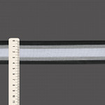 ELÁSTICO LISTRADO 4,3cm PRETO/CINZA/BRANCO 25m