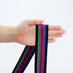 ELÁSTICO LISTRADO 4cm PRETO/AZUL/VERMELHO/ROXO/PINK/VERDE 25m