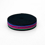 ELÁSTICO LISTRADO 4cm PRETO/AZUL/VERMELHO/ROXO/PINK/VERDE 25m