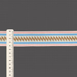 ELÁSTICO LISTRADO ÉTNICO TAYLA 4,2cm ALGODÃO DOCE/AZUL PASTEL/MOSTARDA/CHAMPAGNE 25m