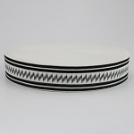 ELÁSTICO LISTRADO ÉTNICO TAYLA 4,2cm CHAMPAGNE/PRETO 25m