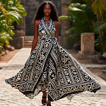 ELÁSTICO LISTRADO ÉTNICO TAYLA 4,2cm PRETO/CHAMPAGNE 25m