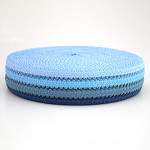 ELÁSTICO LISTRADO VAZADO FLORA 5cm AZUL PASTEL/CINZA AZULADO/AZUL CELESTE/AZUL JEANS 25m