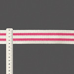 ELÁSTICO MÉDIO LISTRADO BOMBER 4,1cm CHAMPAGNE/ROSA 25m