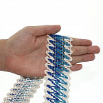 ELÁSTICO RUSTICO ZIG ZAG 4,8cm CRU/AZUL TURQUESA/AZUL ROYAL 25m