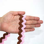 ELÁSTICO SIANINHA LISTRADO DUO 2,9cm MARROM MÉDIO/ROSA 20m