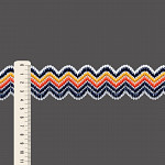 ELÁSTICO SIANINHA ZIGZAG 4cm SEM BENEFICIAMENTO/AZUL ESCURO/AMARELO/TANGERINA 25m