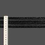 ELÁSTICO VAZADO GLOW 4,8cm PRETO/PRATA 25m