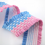 ELÁSTICO XADREZ BABADO PIC NIC 5,9cm ROSA/AZUL CELESTE/SEM BENEFICIAMENTO 25m