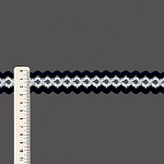 ELÁSTICO ZIG ZAG 2,9cm AZUL ESCURO/PRETO/SEM BENEFICIAMENTO 50m