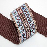 ELÁSTICO ZIG ZAG 5,5cm MARROM/CAMURÇA CLARO/AZUL 25m
