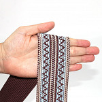 ELÁSTICO ZIG ZAG 5,5cm MARROM/CAMURÇA CLARO/AZUL 25m