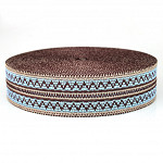 ELÁSTICO ZIG ZAG 5,5cm MARROM/CAMURÇA CLARO/AZUL 25m