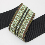 ELÁSTICO ZIG ZAG 5,5cm PRETO/VERDE MUSGO/MARROM/VERDE PASTEL 25m