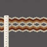 ELÁSTICO ZIG ZAG 6,3cm AREIA/MARROM MÉDIO/BEGE 25m