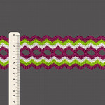 ELÁSTICO ZIG ZAG 6,3cm ORQUÍDEA RADIANTE/VERDE/CHAMPAGNE 25m