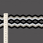 ELÁSTICO ZIG ZAG 6,3cm PRETO/CINZA/SEM BENEFICIAMENTO 25m