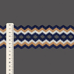 ELÁSTICO ZIG ZAG 6,4cm AZUL/BEGE/CHAMPAGNE 25m