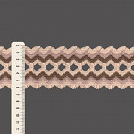 ELÁSTICO ZIG ZAG 6,4cm CRU/NEVOA/MARROM MÉDIO 25m
