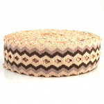 ELÁSTICO ZIG ZAG 6,4cm CRU/NEVOA/MARROM MÉDIO 25m