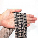 ELÁSTICO ZIG ZAG DUO 5,8cm CAMURÇA CLARO/PRETO 25m