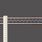 ELÁSTICO ZIG ZAG LISTRADO 3,7cm MARROM/BRANCO/AZUL/MOSTARDA 25m 